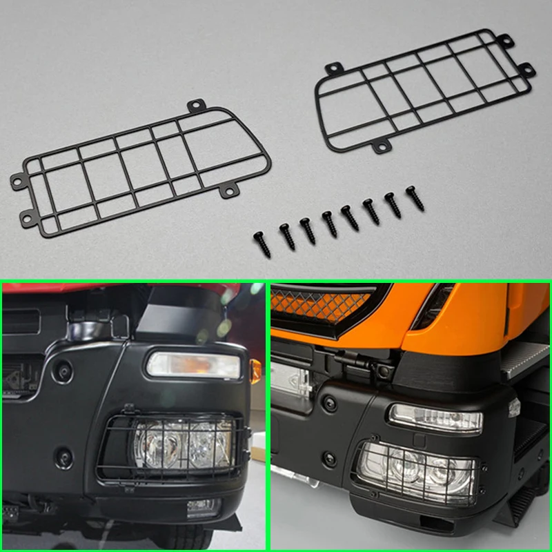 1 para symulacja metalowa sieć lekki stojak na 1/14 Tamiya zdalnie sterowana ciężarówka samochód Iveco 480 Diy części zabawki