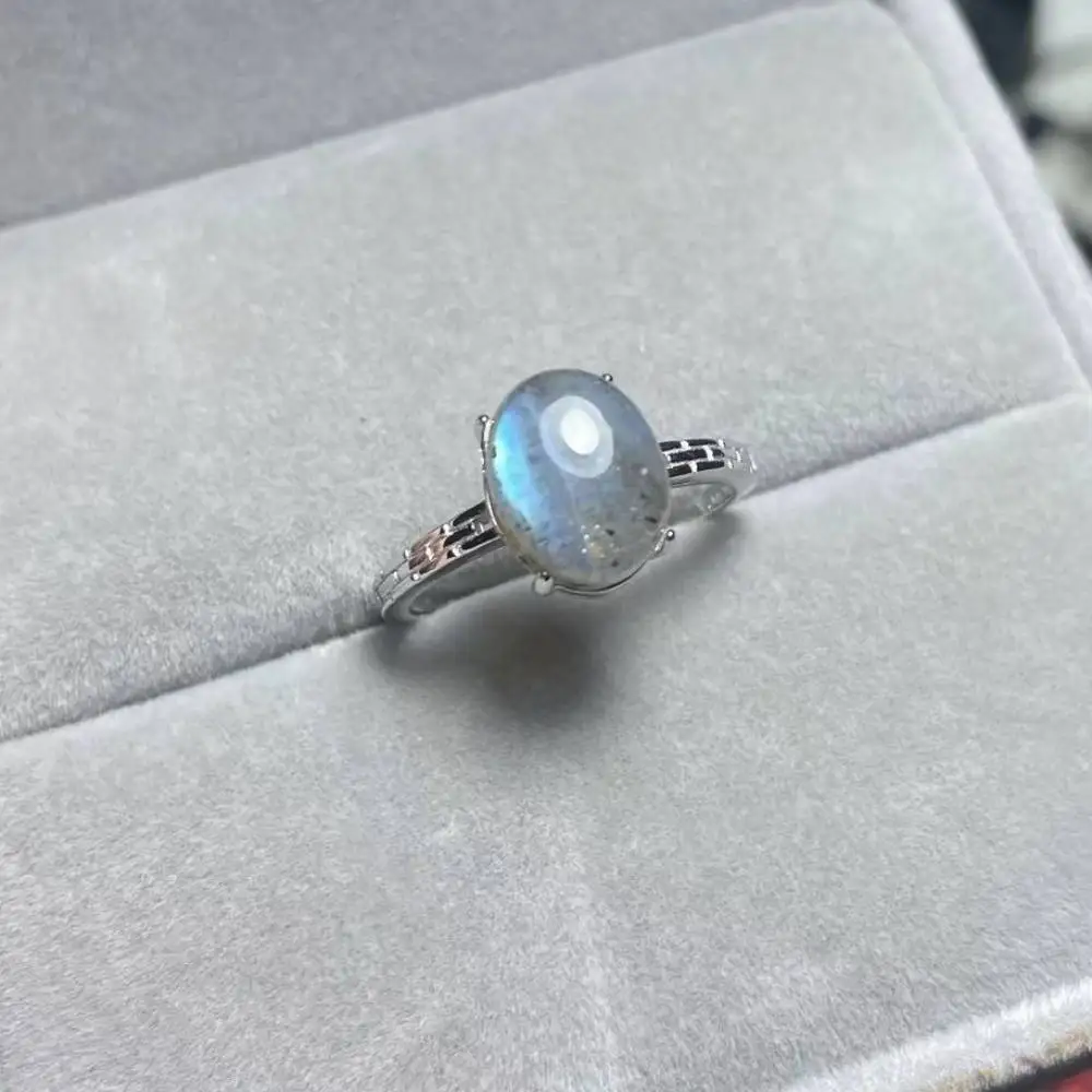 925 sterling silver AKAC natural labradorite adjustable ring stone size approx7-8*9-10mm