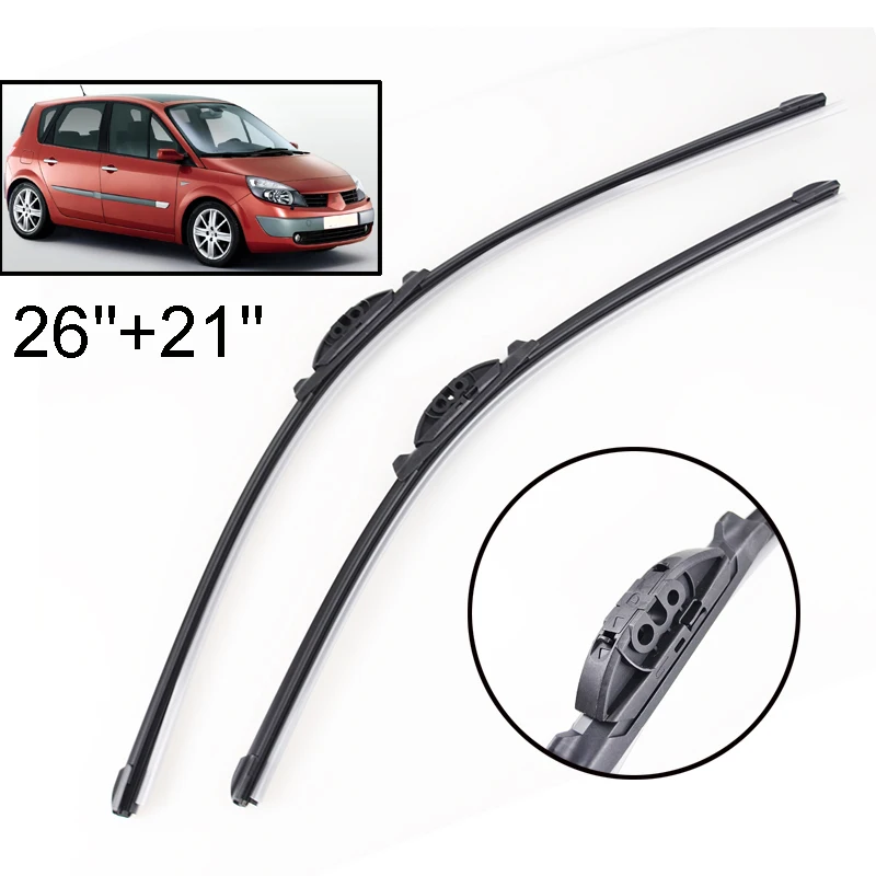 Erick\'s Wiper Front Wiper Blades For Renault Scenic II Grand Scenic II 2 2003 2004 Windshield Windscreen Window Brushes 26\