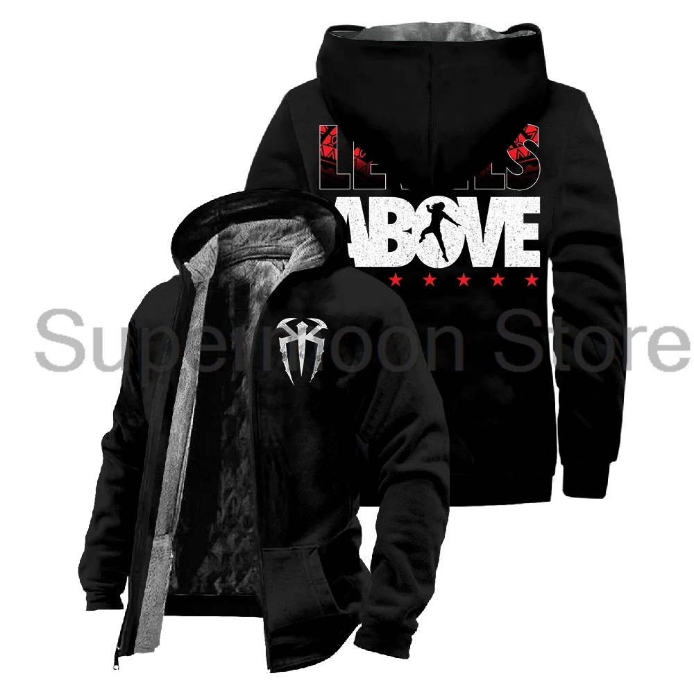 Roman Reigns Levels Above Hoodie Unisex Long Sleeve Streetwear Parkas Women Men Winter Jacket Coat