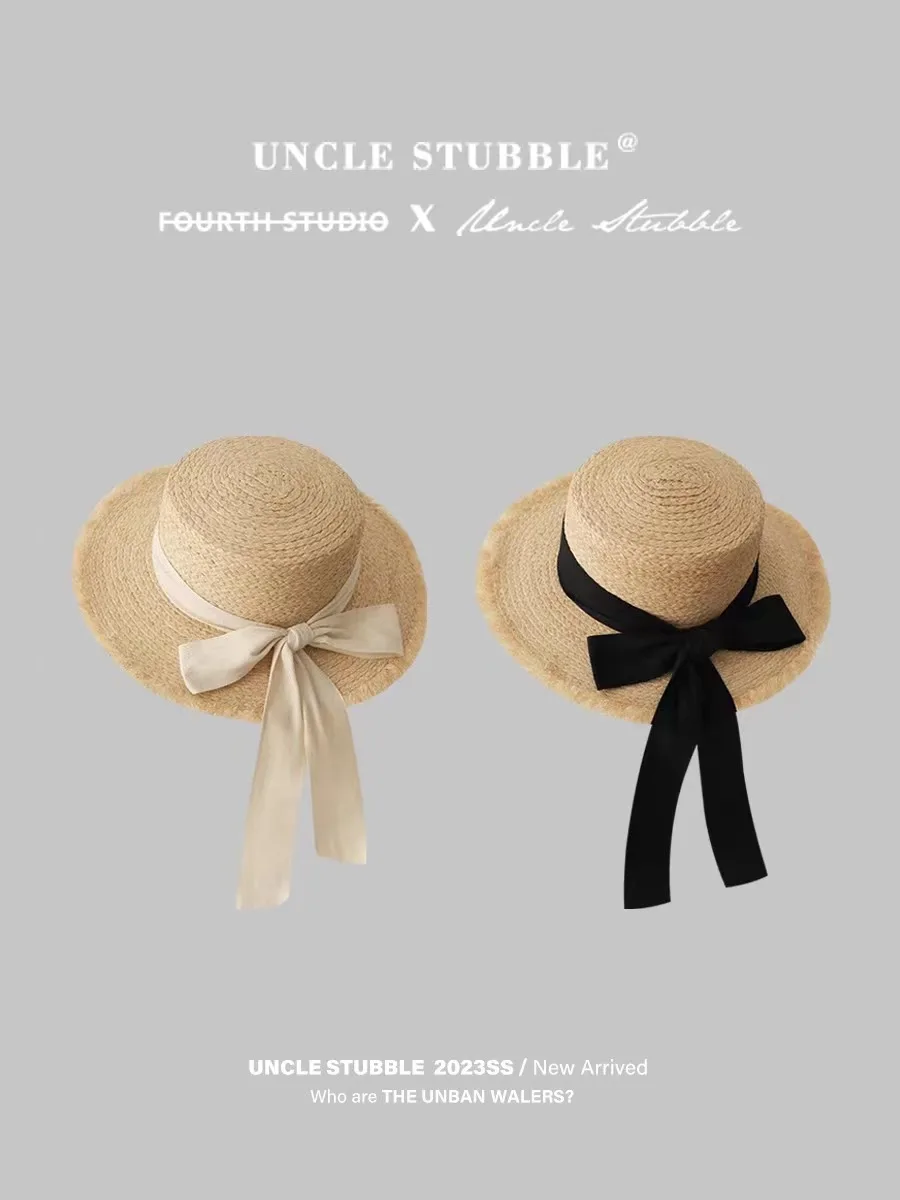 Mode handgemachte 100% natürliche Bast Dame Top große Krempe Strohhut Strand Mädchen Urlaub Panama Sonnencreme atmungsaktive Sonnenhut Großhandel – Detail 15