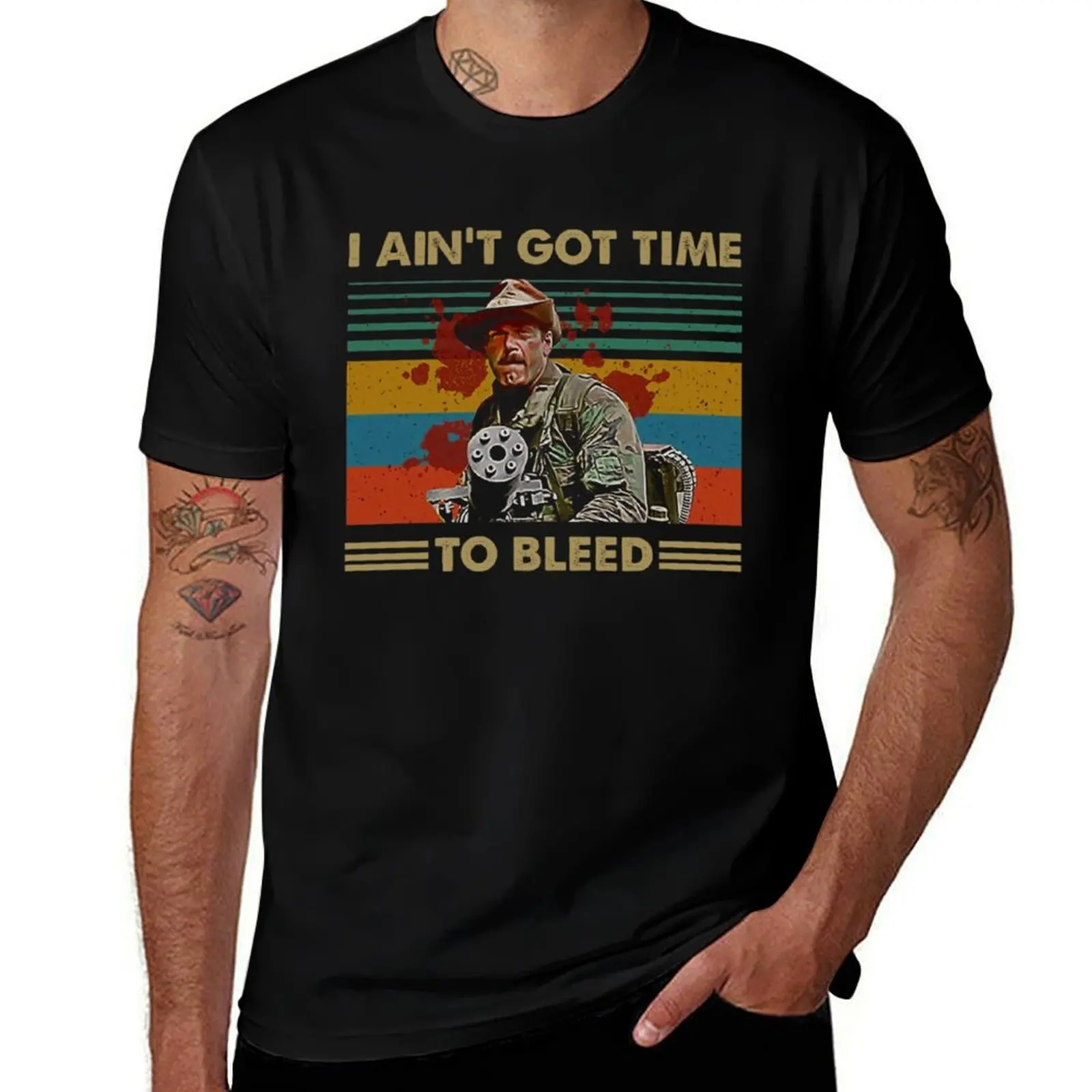 I Ain&x27;t Got Time to Bleed Vintage Predator Lovers Movie Essential T-Shirt All Match Basic Short Sleeve Top