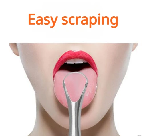 Portable Stainless Steel Tongue Scraper Remove Bad Breath Fresh Breath Cleaner Brush Tongue Coating Brush Oral Hygiene Supplies