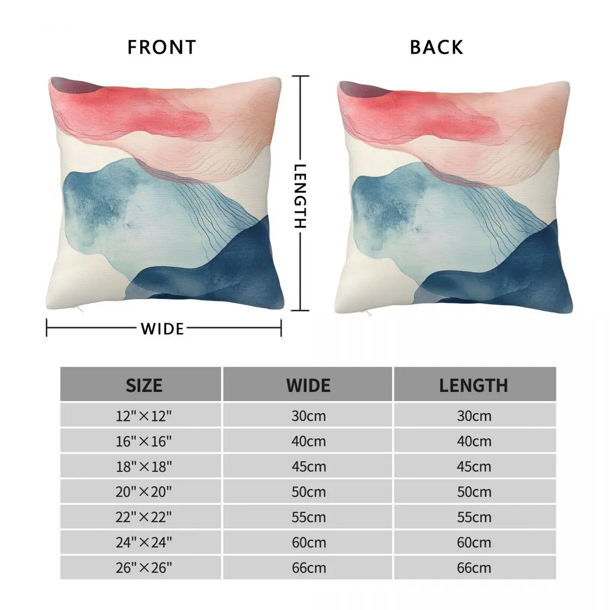 Modern Waves Flowing Square Pillowcase Polyester Linen Velvet Printed Zip Decorative Pillow Case Sofa Seater Cushion Case