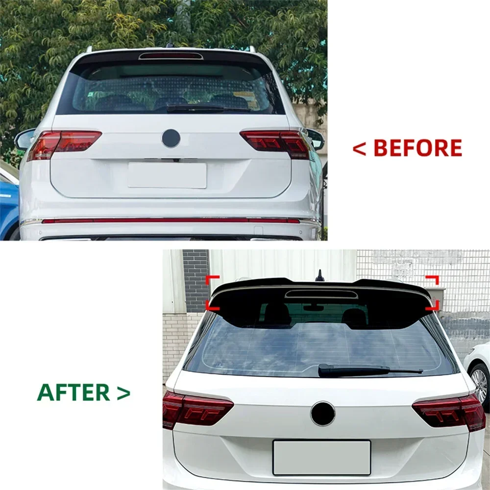 New！For Volkswagen Tiguan MK2 TDI R R-Line 2017-2023 Tuning Car Rear Roof Spoiler Wings Rear Trunk Splitter Diffuser Glossy Body