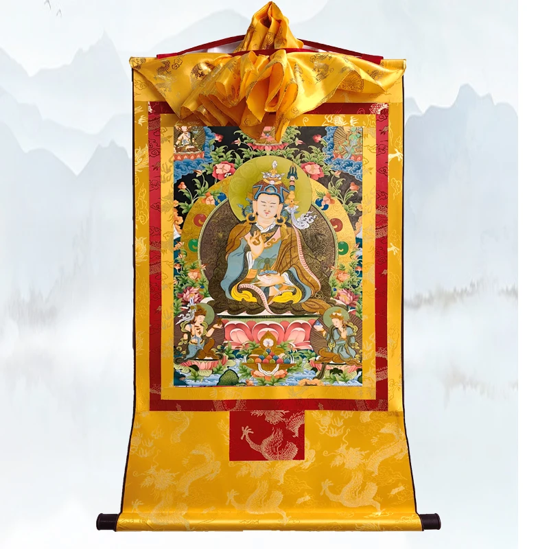 Xizang Tangka Mount Lotus Master Samantabhadra Manjusri Green Tara Sakyamuni Nylon Five Master Baidu Mother