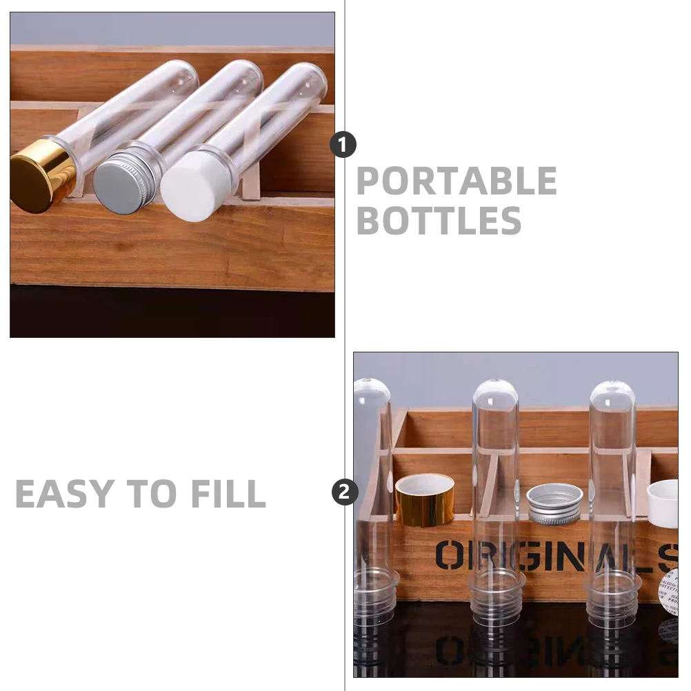 12 Pcs Tube Bottles Eco Friendly Candy Storage Reusable Plastic Tubes Handmade Samples Liquid Party Golden
