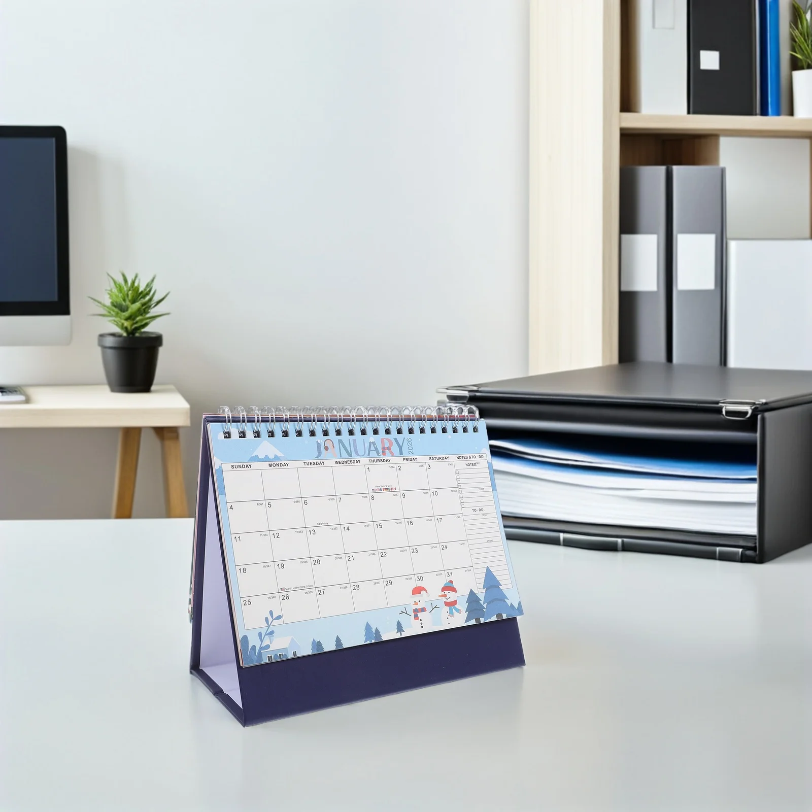 

2026 Small Desktop Calendar Patriotic Style Stand Up Design Monthly Planner for Home Office Teacher Thick Paper No Ink Bleed