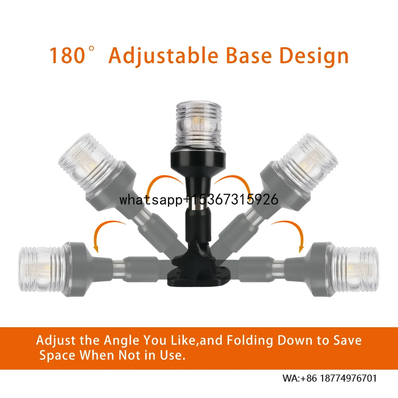 

Светодиодный складной якорный светильник, парусная сигнальная лампа для морских пехотинцев, аксессуары для лодок и яхт, 12-24 В