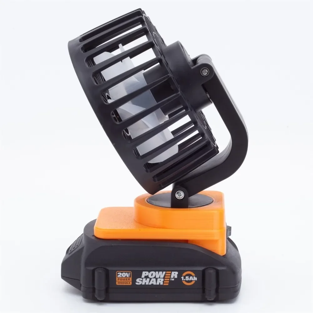 Portable Camping Fan for WORX 20V 6PIN Li-ion Battery Handheld Jobsite Cordless Outdoor Camping Fan （Batteries Not Included）