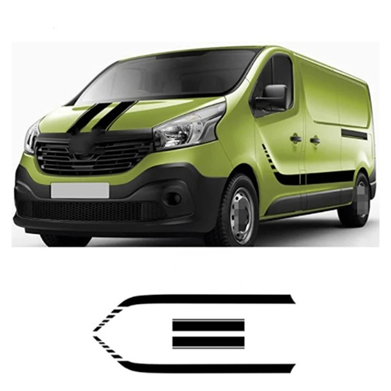 Van Car Door Side Graphics Stickers Car Door Film Hood Bonnet Decals Tuning Accessories For Renault Trafic 2 3 MK3 MK2