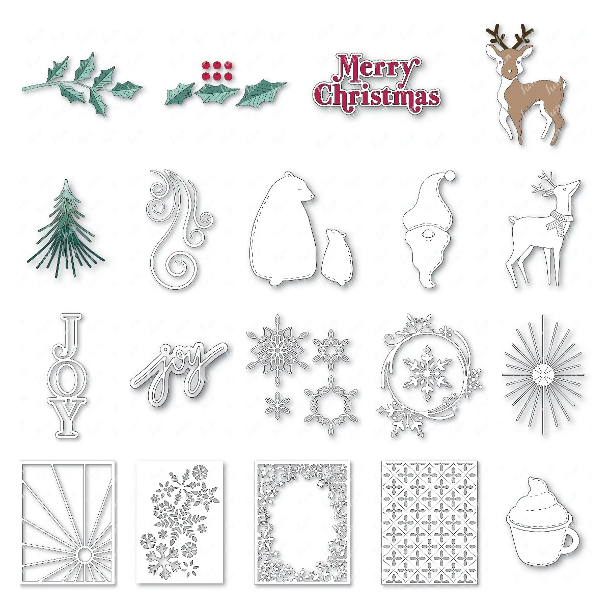 

Hot Foil Plates and Cutting Dies 2022 New Christmas Gnome Holly Branch Template Album Paper Card Embossing Making Scrapbooking