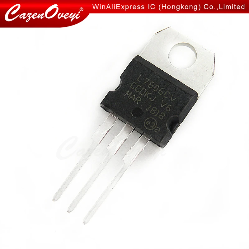 10pcs/lot L7806CV L7806 KA7806 MC7806 Voltage Regulator 6V 1.2-1.5A TO-220 new original In Stock