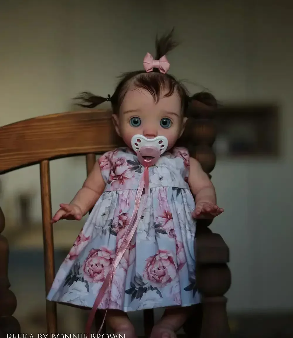 DLS Customized Limited Supply 16inch Reborn Baby Peeka With Hand-Rooted Hair Already Finished Doll With Different Dress