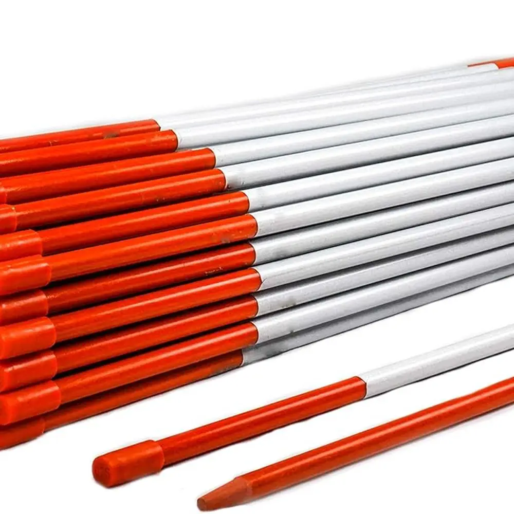 

60 Orange Pro Snow Stakes, маркеры для подъездной дороги 5/16, заостренные, светоотражающая лента, бронированный колпачок, выберите количество (300)