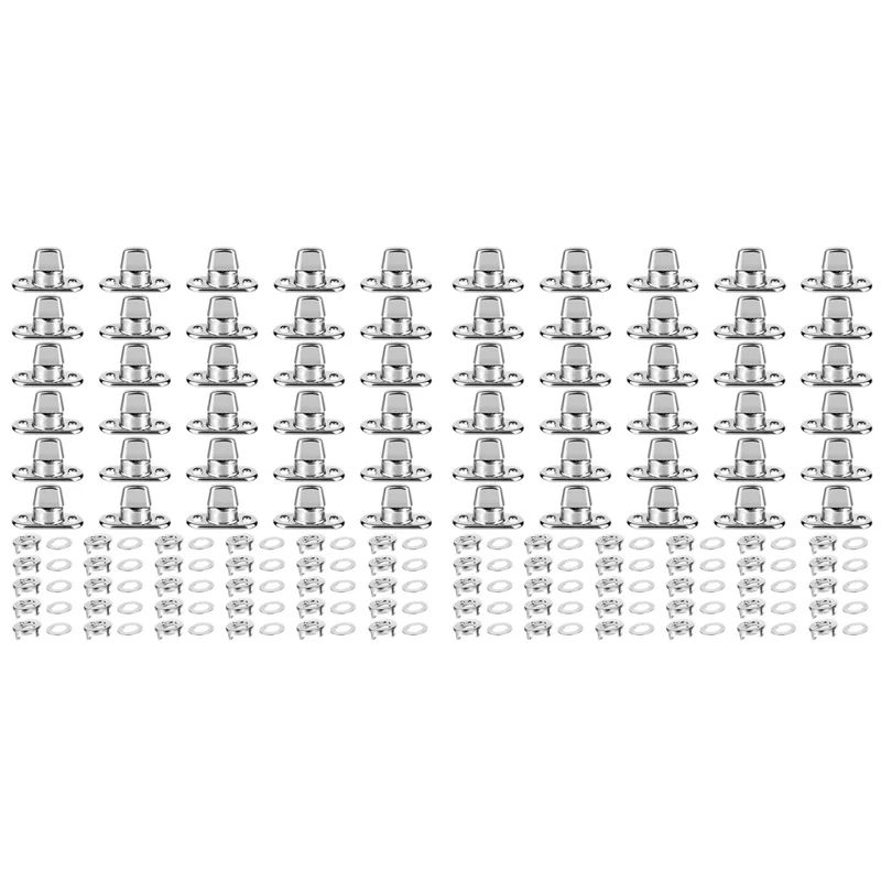 

60 Piece Set Grade Twist Lock Fasteners Turn Button Eyelet , Mounting Screws For Canvas Marine Fastener