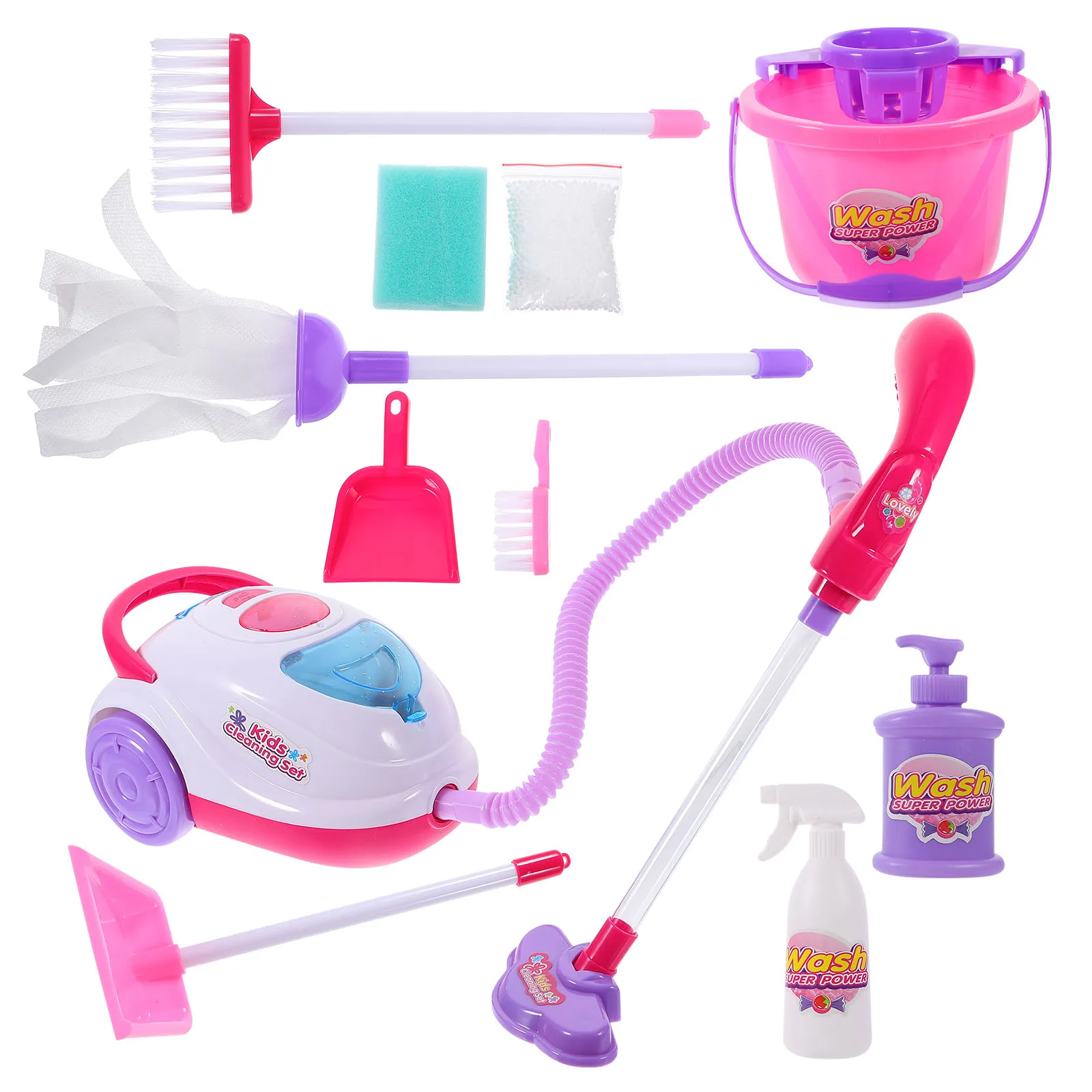 أداة تنظيف المكنسة الكهربائية المحاكاة، مجموعة ألعاب المنزل، ألعاب بلاستيكية للأطفال الصغار