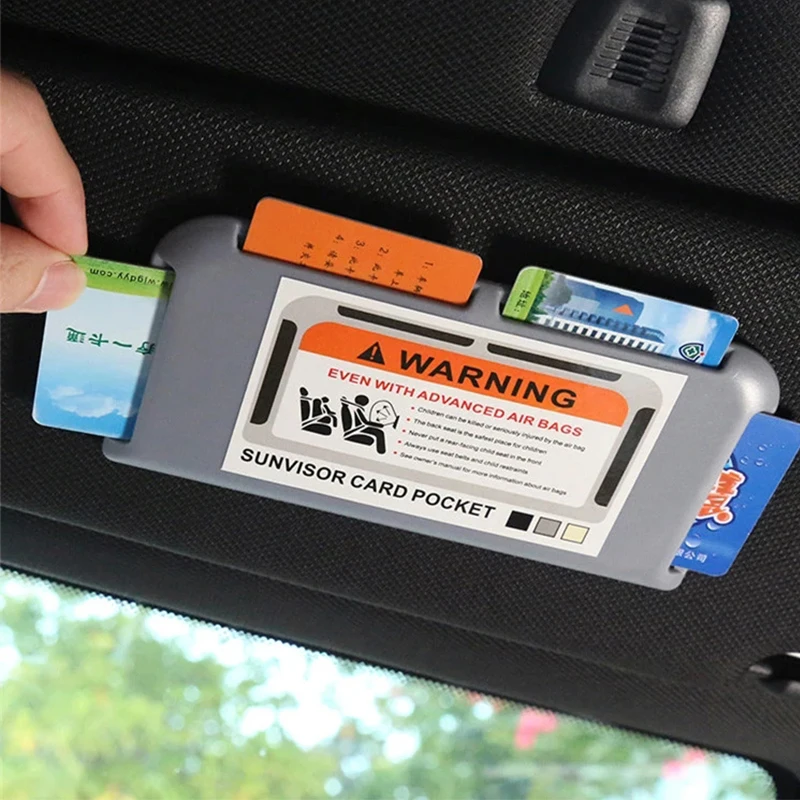 Car Sun Visor Storage Holder Car Card Holder Organizer Leather Multi-function Clip Card Bag Pocket Auto Car Interior Accessories