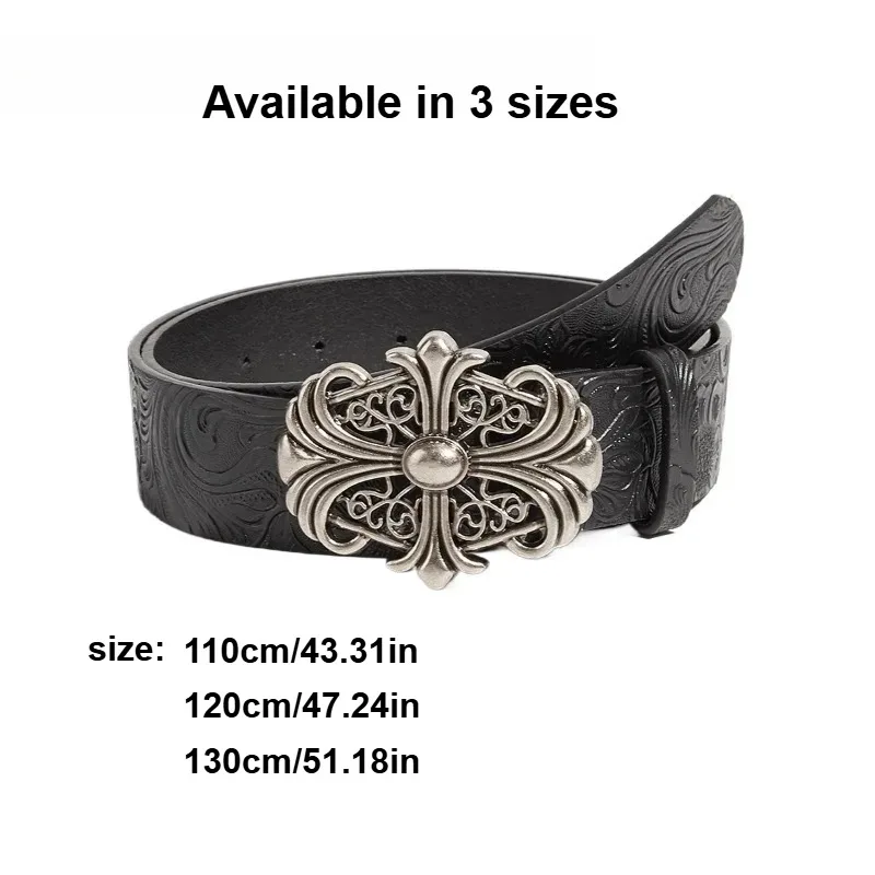 Stylish Minimalist Artistic and Vintage-Style Belt - Fashionable Versatile Embossed Western-Style Belt for Men and Women