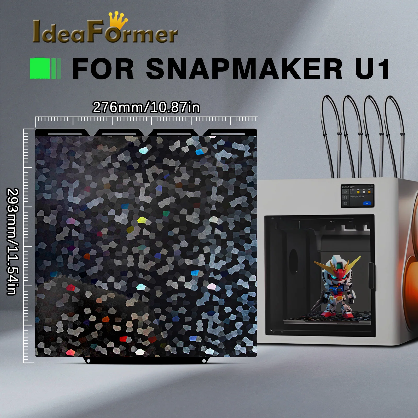 

For Snapmaker U1 276x293mm Build Plate PEG colorful diamond squares Plate High Quality Spring Steel Sheet Pei For Snapmaker U1