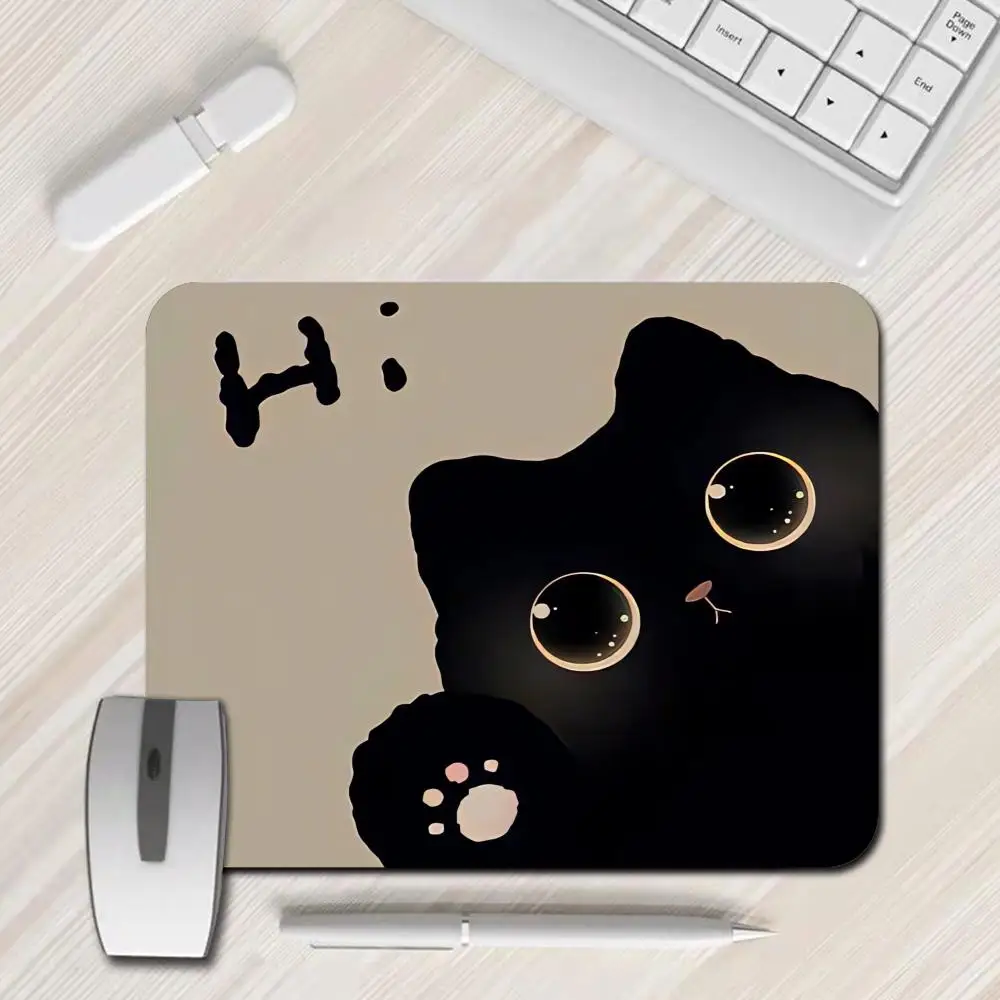 

Black Cat Small Mouse pad HD Kawaii Table Mat Cartoon Mice mat Home Office Decor Keyboard Pad Boyfriend Gift Gaming Accessories