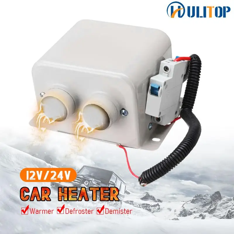 

Car Electric Heater Defroster Demister Winter Heater Heating Windscreen Air Heater Defroste Fogger Dryer Accessory 1200W 2 Hole