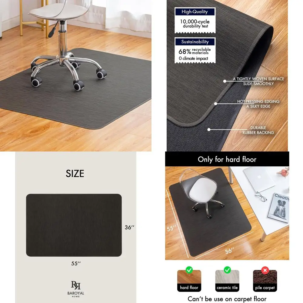 

Прочный коврик из ПВХ для стула, для твердых полов и плитки - 36x55 дюймов