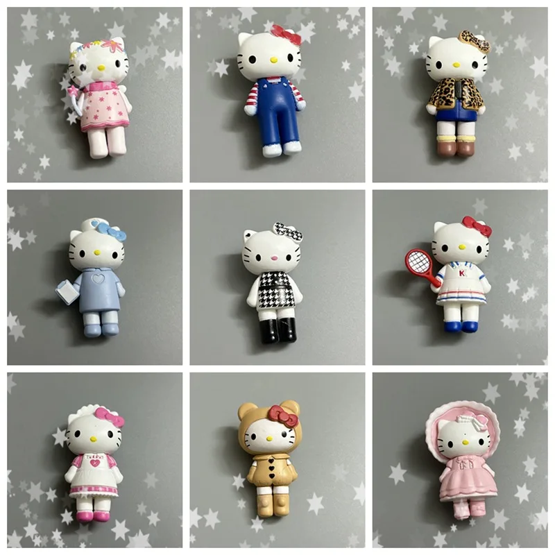 

Hello Kitty Standing Cosplay Keychain Charm Figure Accessories Leopard Overalls Tennis Outfit Gift for Girls Fans Collection