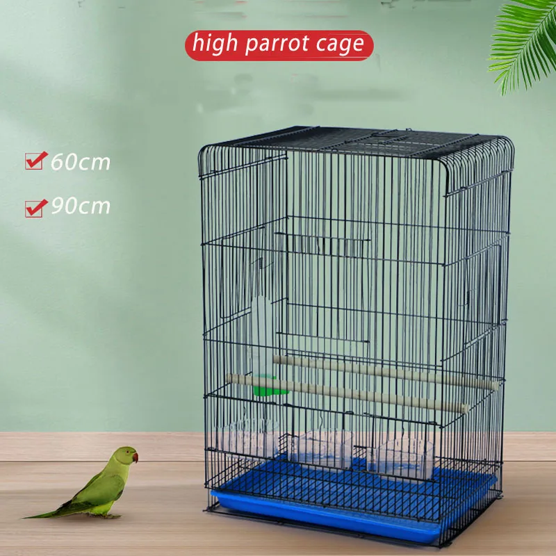 2Sets 60cm high Foldable large parrot viewing breeding antirust metal wire pet bird Canaries cage nest decoration with Feeders