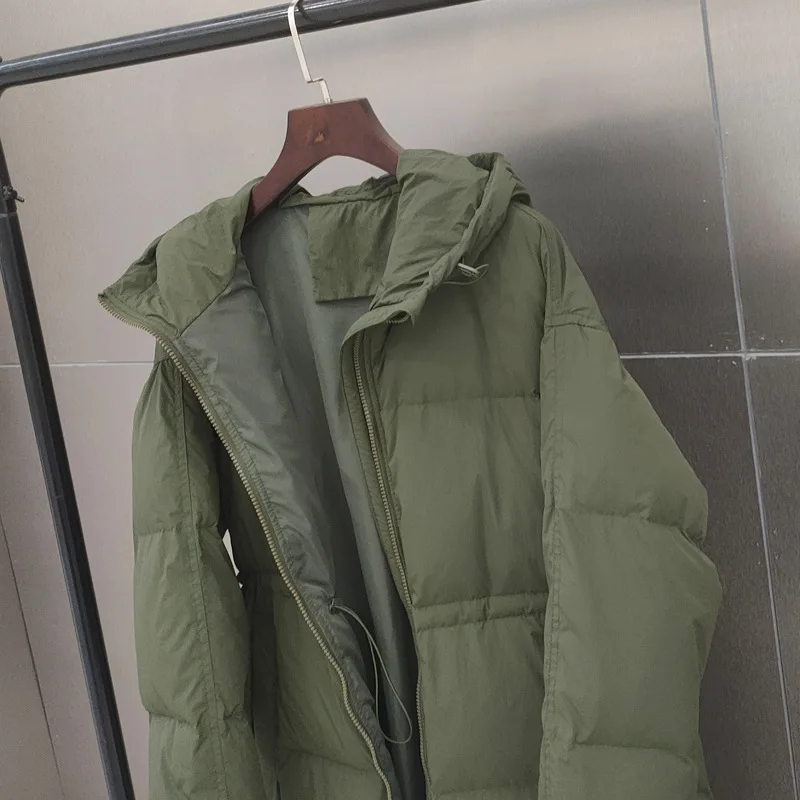 Nueva chaqueta de invierno para mujer, sudadera con capucha para ir al trabajo, correa holgada, overcomes