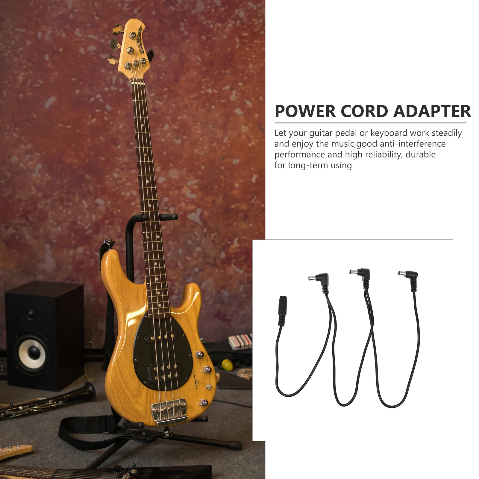 

1pc Electric Cable Power Supply For Pedal Board Durable Noise Isolation Long Life Anti-Interference Guitar Pedal Power Cord
