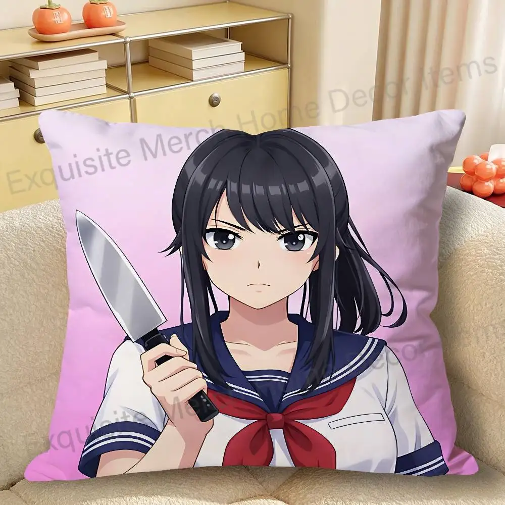 Ayano Aishi Y-Yandere Simulator Various Sizes Square Pillow Case For Car Home Bedchamber Decor Custom Valentine gift