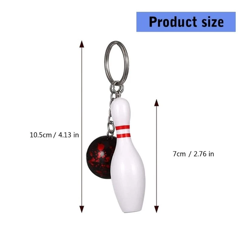 Bowling Key Chain Bowling Pin Keychains Keyholders Bowling Pin Pendant Hanging Ornament Car Key Rings for Bag Decoration