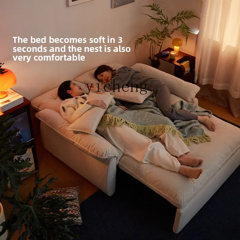 

LX wood removable sofa bed folding dual-purpose single double fabric sofa