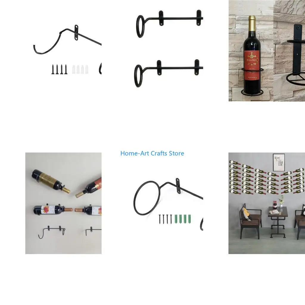 Y3NA Wall Hanging Wine Rack Wrought Iron Material for Counter Wine Cabinet Restaurant