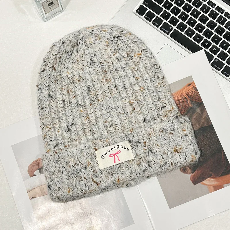 Knitted Cold Hat Women's New Fashion Colorful Spot Tide Autumn and Winter Face Small Warm Ear Protection Woolen Hat Lovely