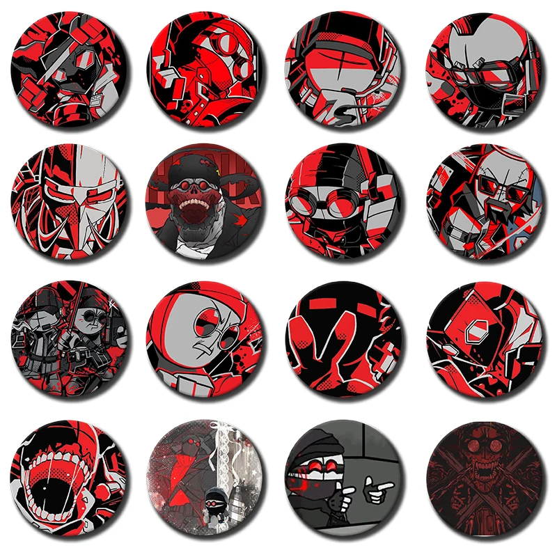 MADNESS COMBAT Hank Sharkrobot Cute Series Pins Funny Badge Interesting Cartoon Animals Brooches Backpack Clothes Gift Accessory