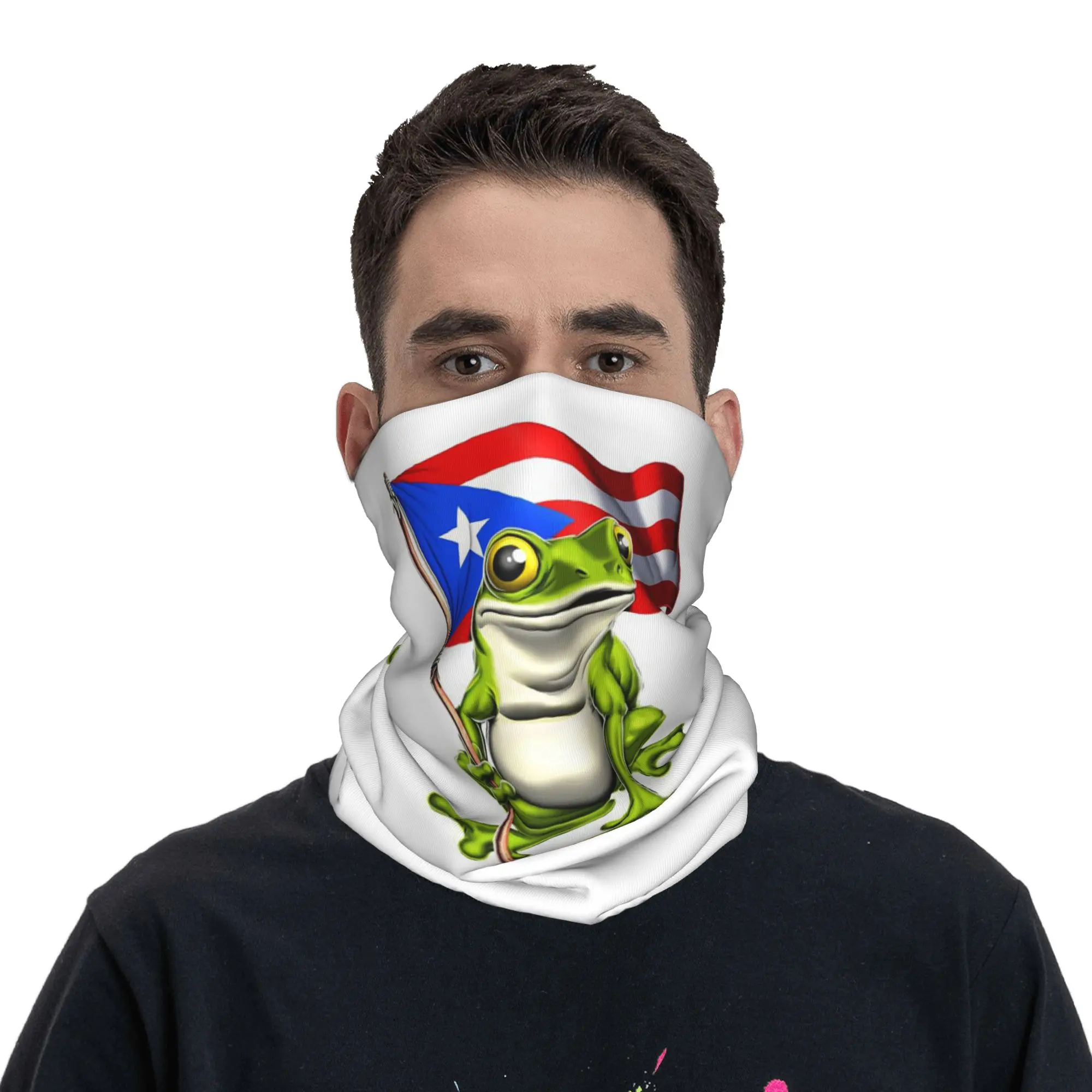 

Puerto Rican Elements Bandana Neck Cover Printed Wrap Scarf Cycling Scarf Outdoor Sports Unisex Adult All Season