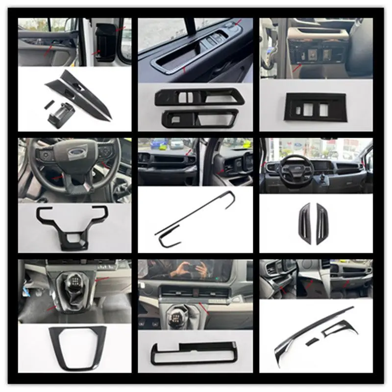

LHDFor 2023-2024 Ford Transit center trim strip center shift frame handle shift head steering wheel decoration