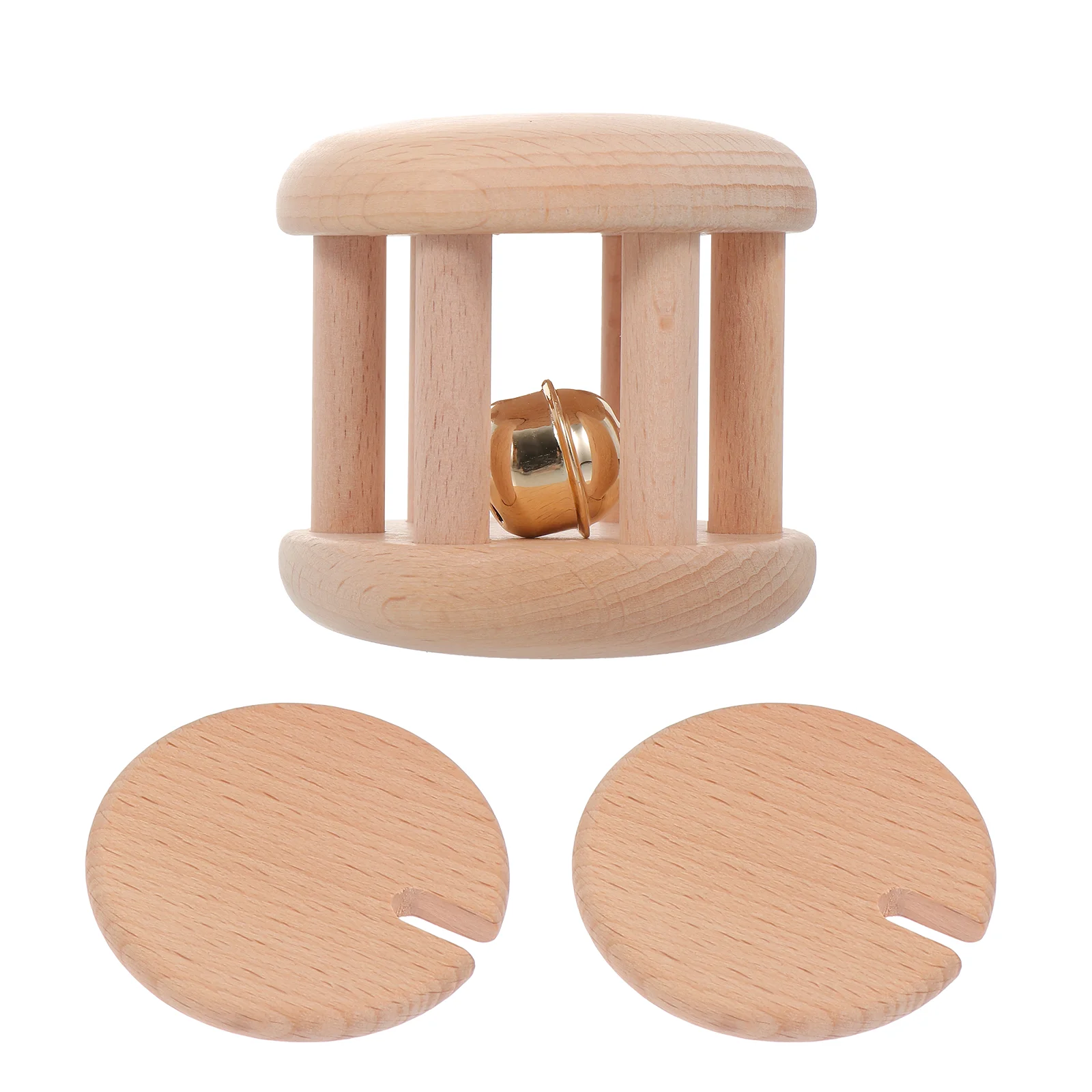 

2 Pcs Baby Teether Toys for Grasping Sensory Training Wood Infant Teethers Non Chewable Smooth Edges Early Education Toys