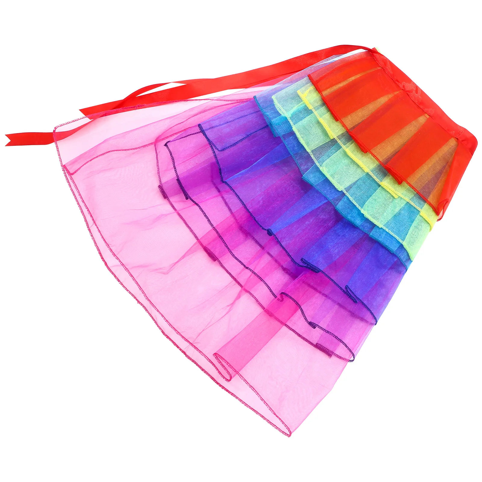 กระโปรงสายรุ้งหลากสีตาข่ายผู้หญิง กระโปรงมินิเดรสผ้าทูลหลายชั้น ฟรีไซส์ สำหรับการแสดง งานปาร์ตี้ คอสเพลย์ กระโปรงบัลเลต์