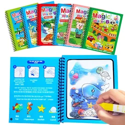 Kids Montessori Toys Reusable Coloring Book Magic Water Drawing Book Painting Drawing Toys Sensory Early Education Toys for Kids