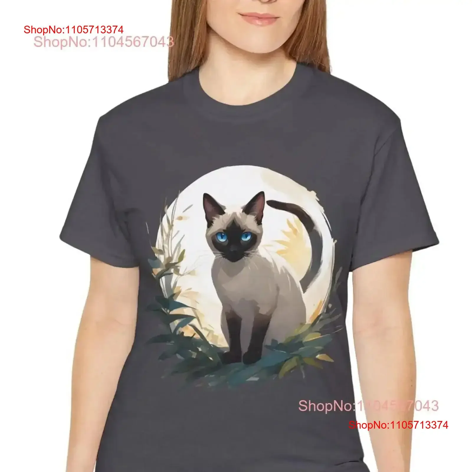 Painterly Siamese Cat Ultra Cotton T Shirt Beautiful Lover Cute Pet Cotten vintage Washed Soft homme Top For Everyday Wear