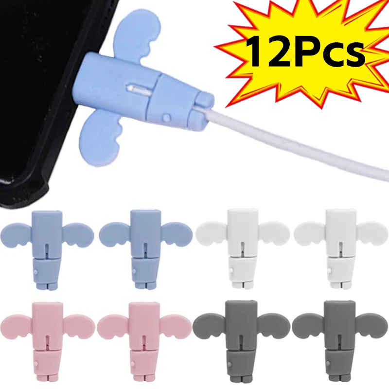 12/1Pcs Silicone Charger Cable Protector Cover for Iphone Samsung Xiaomi Phones Universal Charger Data Cable Anti-Break Winder