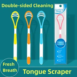 1PC Double-sided Silicone Oral Cleaning Tool Tongue Cleaner for Safe And Gentle Tongue Coating Removal For Better Dental Hygiene