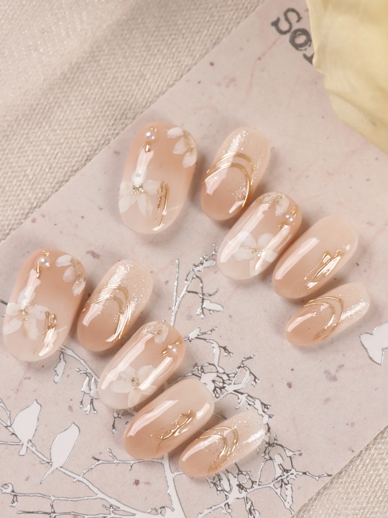 10 faux ongles courts à presse - Pressed Flower Art avis et prix