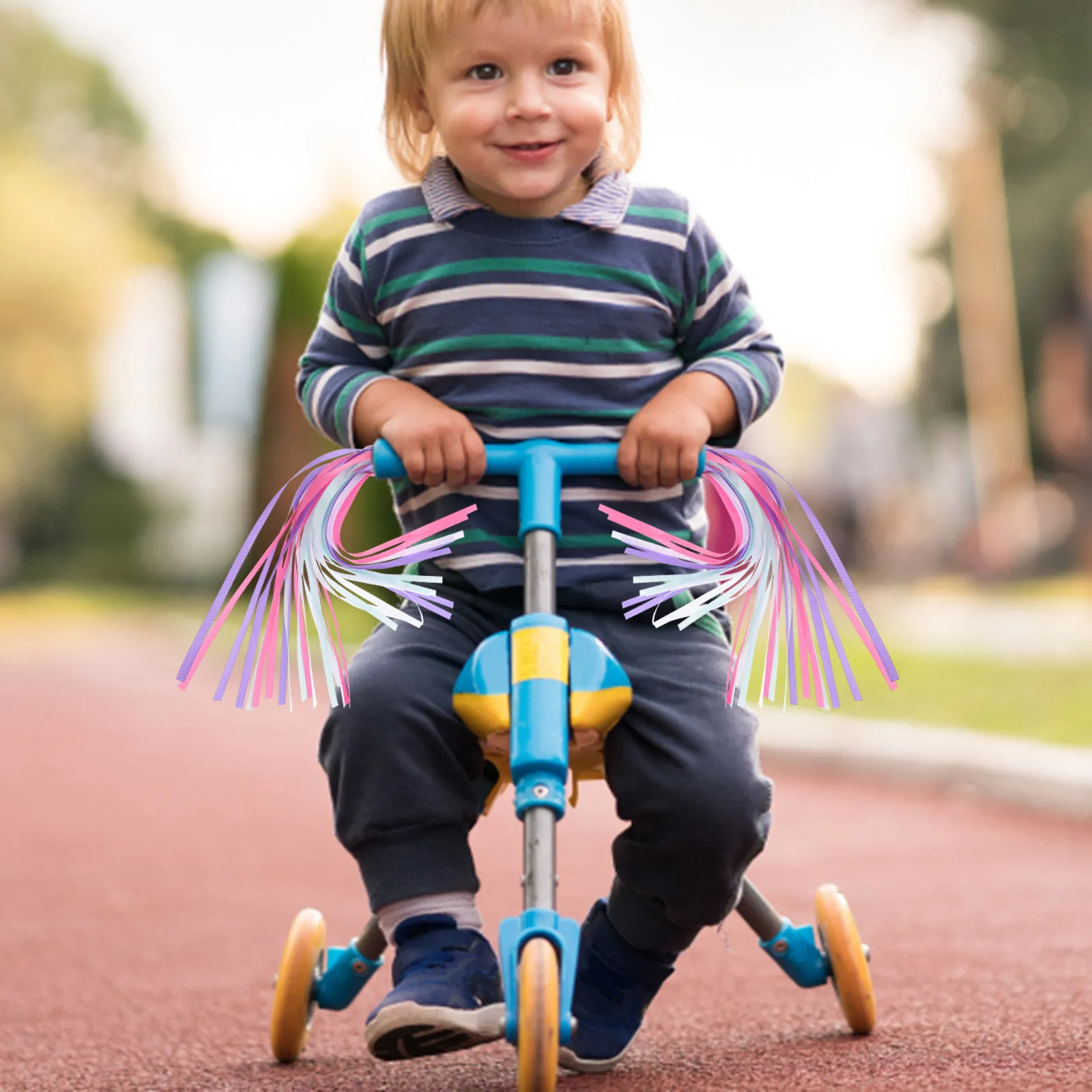 Handlebar Streamers for Kids Scooter Bike Tricycle Colorful Sparkly Polyester Ribbons Easy Install Eye Catching Ride