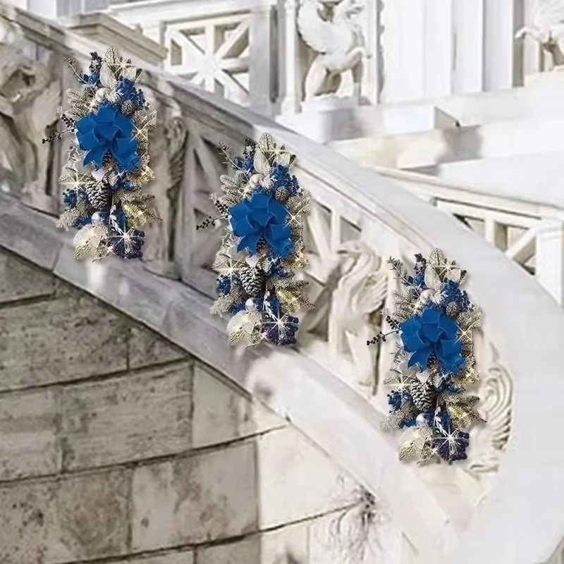 

Christmas Wreath Pendants Christmas Staircase Wreath Christmas Wreath Hanging Pendant for Wall Door With LED Light String