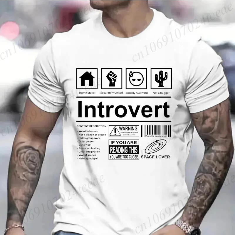 Men's Fashion Clothing Oversized T-shirt Humor Quotes Fitness T Shirt Sayings Humor Introvers Joke Introvert Tshirt Unisex Tops