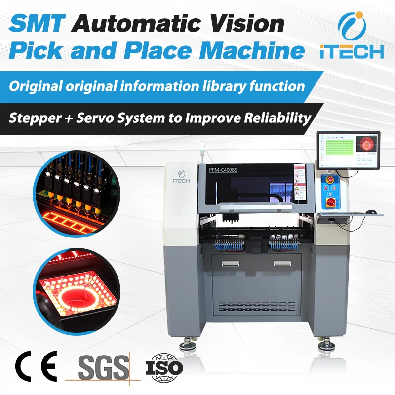 Pick And Place Machine Full Automatic 6 Heads High Speed LED Bulb Making Machine Desktop Pcb Assembly Machine With 8pcs Camera